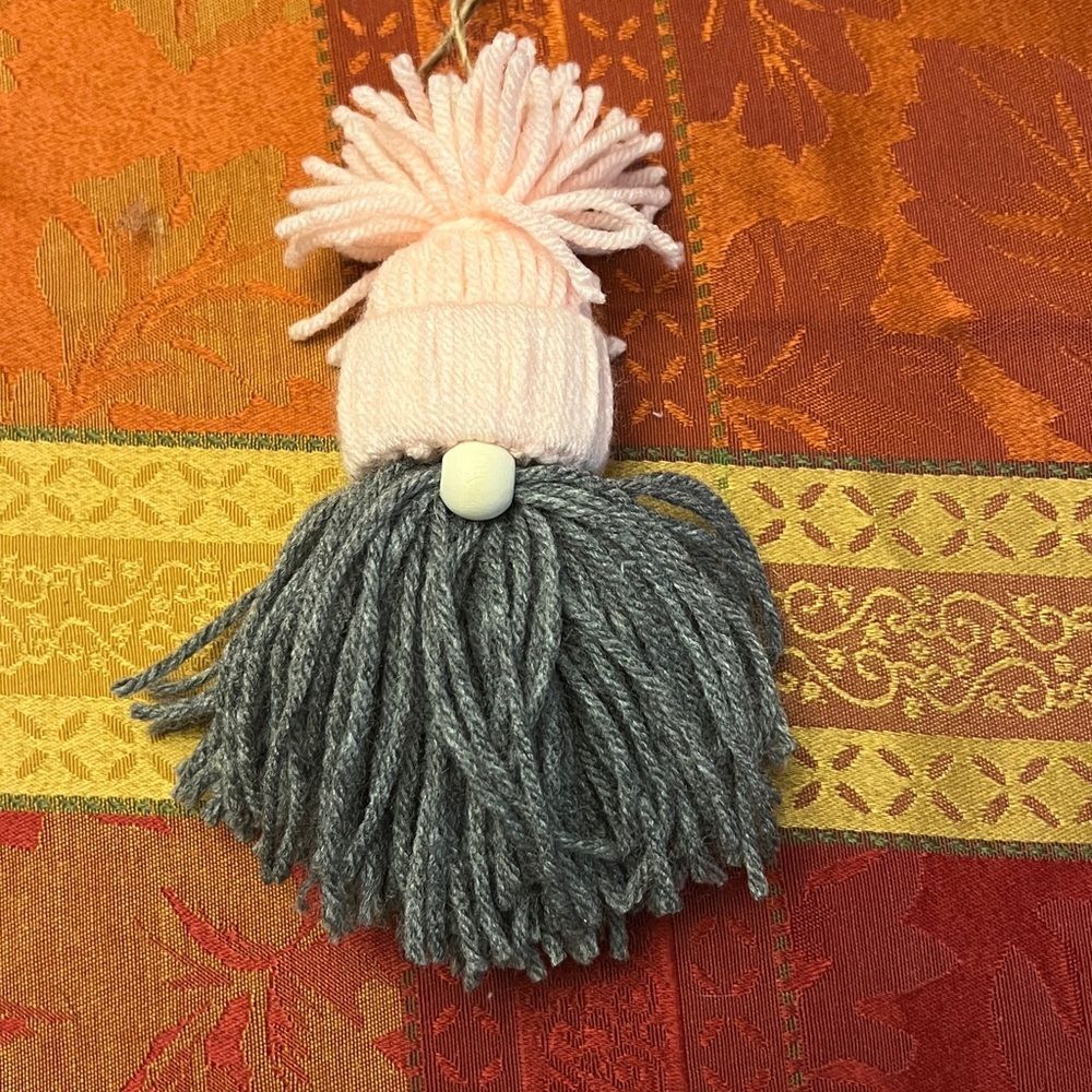 Handmade Yarn Gnome Ornament